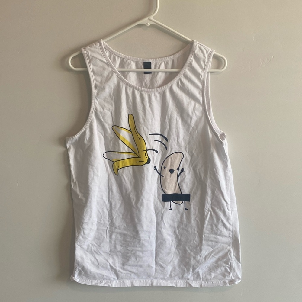 White Banana Tank Top